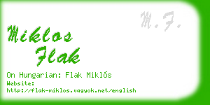 miklos flak business card